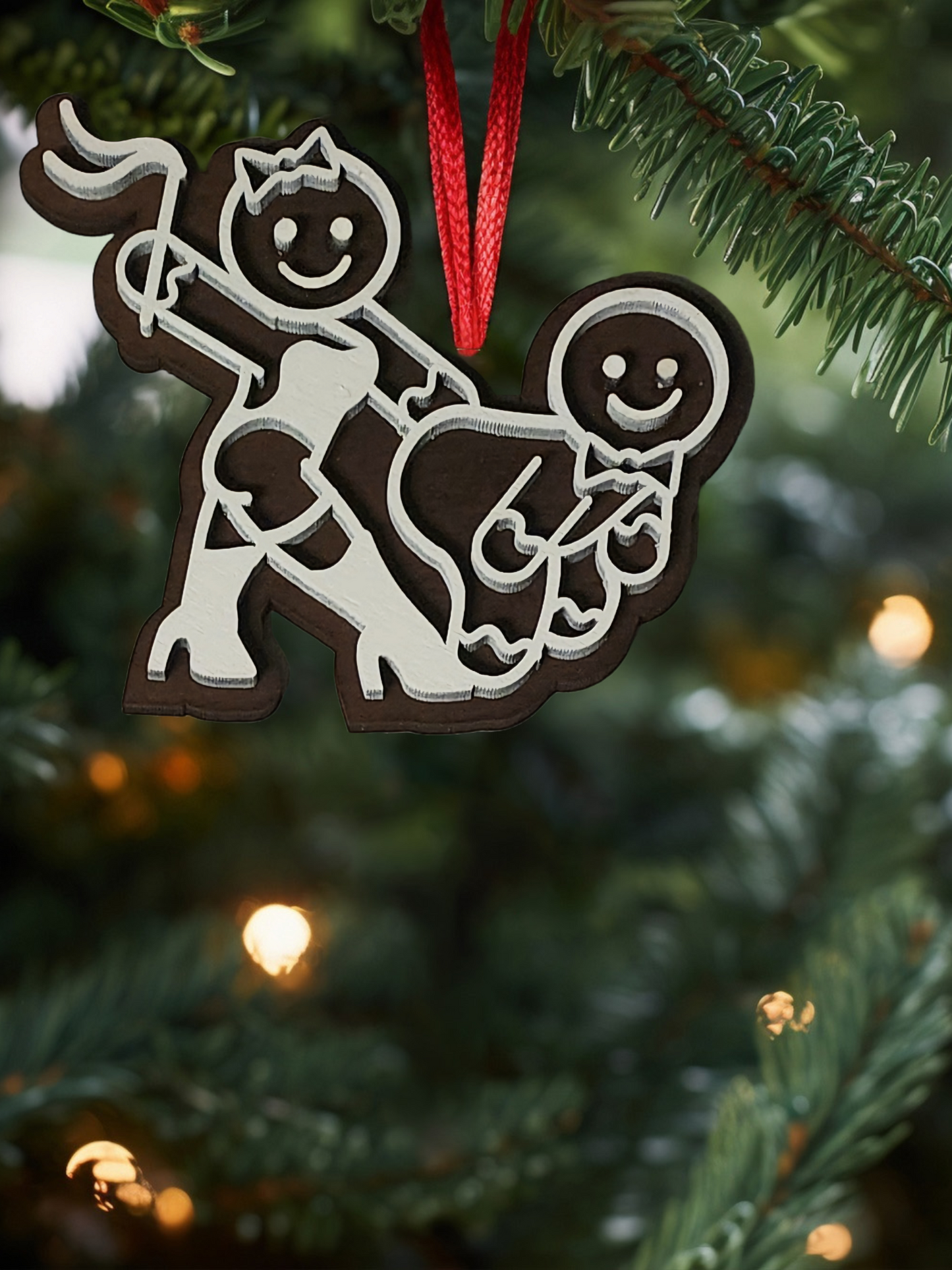 Naughty BDSM "Whipped" Gingerbread Ornament