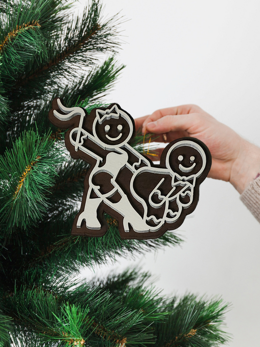 Naughty BDSM "Whipped" Gingerbread Ornament